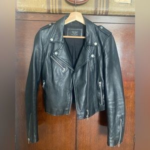 Zara real leather moto jacket